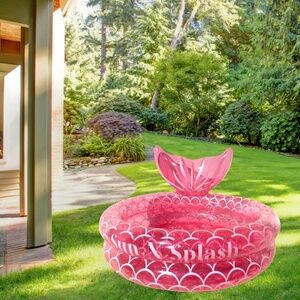 New Sun N Splash Pink Mermaid Inflatable Kiddie Pool – Summer Fun for Kids